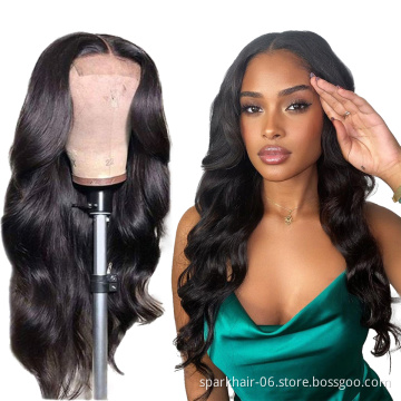 Natural Glueless Brazilian Human Hair Body Wave 13x6 13x4 Lace Front Wig Dyeable Virgin 5x5 Lace Closure Wigs For Black Women
